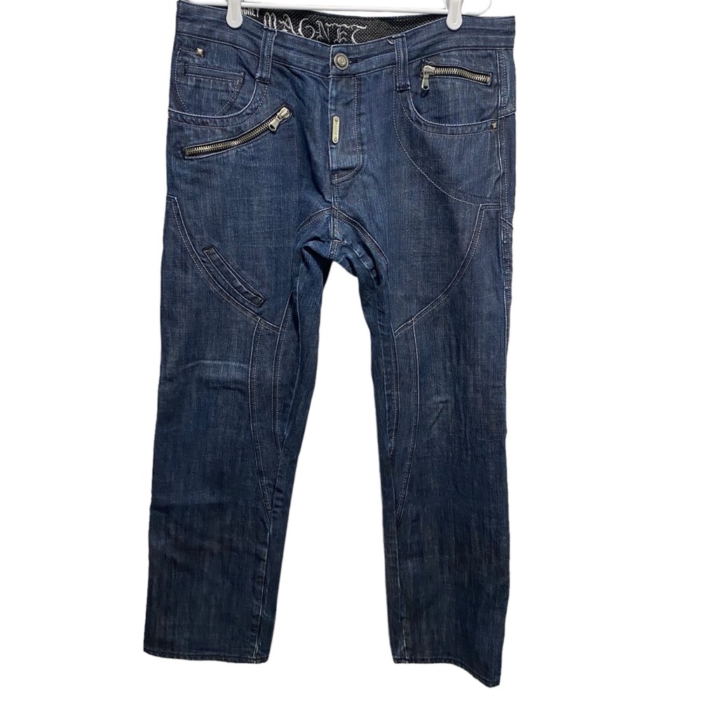 Magnet Denim Jeans Men Size 38X32 Pockets Bondage Raw Tactical Rider Biker Punk